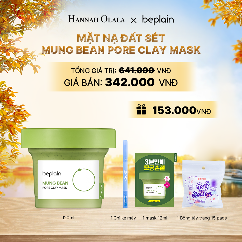  BEPLAIN MẶT NẠ ĐẤT SÉT MUNG BEAN PORE CLAY MASK 120ML - E824 