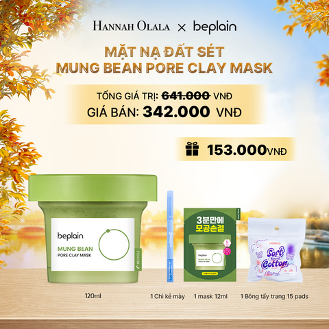  BEPLAIN MẶT NẠ ĐẤT SÉT MUNG BEAN PORE CLAY MASK 120ML - E824 