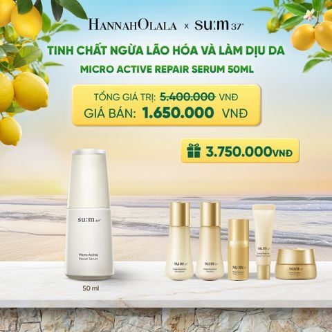  TINH CHẤT NGỪA LÃO HÓA VÀ LÀM DỊU DA SU:M37 MICRO ACTIVE REPAIR SERUM 50ML - A65 
