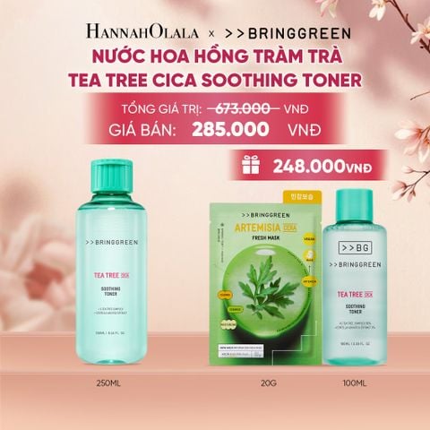  NƯỚC HOA HỒNG TRÀM TRÀ BRING GREEN TEA TREE CICA SOOTHING TONER 250ML - A1527 