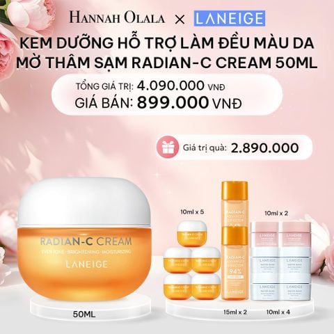  E762: DEAL 4: KEM DƯỠNG GIÚP HỖ TRỢ LÀM ĐỀU MÀU DA MỜ THÂM SẠM KEM DƯỠNG TRẮNG DA LÀM MỜ ĐỐM NÂU LANEIGE RADIAN-C CREAM 50ML - [GIAO HÀNG TỪ 03/10] 