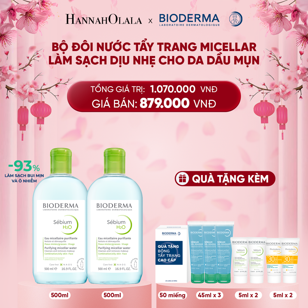  DEAL 5: BỘ ĐÔI NƯỚC TẨY TRANG CÔNG NGHỆ MICELLAR LÀM SẠCH CHO DA DẦU MỤN 