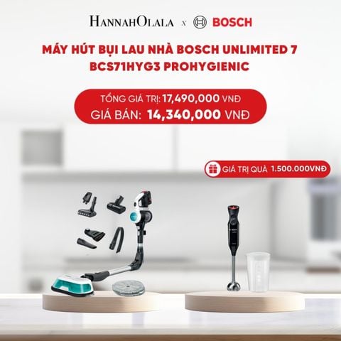  DEAL 5: MÁY HÚT BỤI LAU NHÀ BOSCH UNLIMITED 7 BCS71HYG3 PROHYGIENIC 