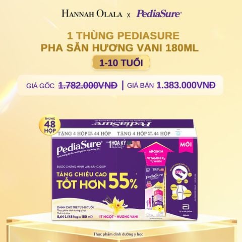  DEAL 5: 1 THÙNG PEDIASURE PHA SẴN HƯƠNG VANI 180ML 