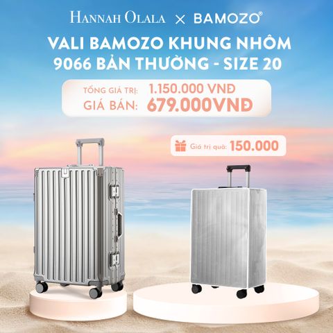  C923_DEAL 2: VALI BAMOZO KHUNG NHÔM 9066 BẢN THƯỜNG (TẶNG BỌC VALI TRONG SUỐT) 