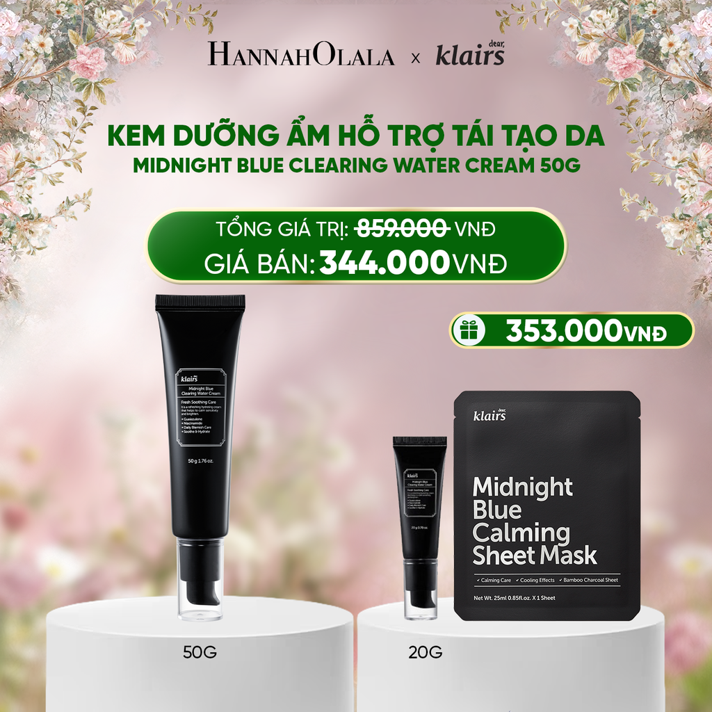  DEAL 5 : DEAR, KLAIRS KEM DƯỠNG DA MIDNIGHT BLUE CLEARING WATER CREAM 50G 