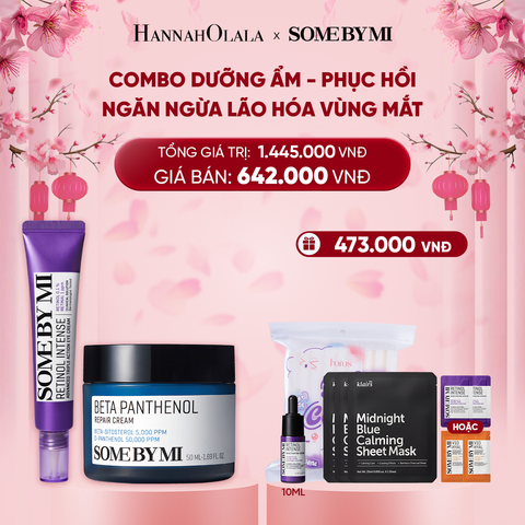  DEAL 5: COMBO DƯỠNG ẨM - PHỤC HỒI - NGĂN NGỪA LÃO HÓA VÙNG MẮT (KEM DƯỠNG + KEM MẮT RETINOL) 