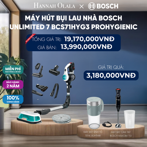 MÁY HÚT BỤI LAU NHÀ BOSCH UNLIMITED 7 BCS71HYG3 PROHYGIENIC - DEAL 5 