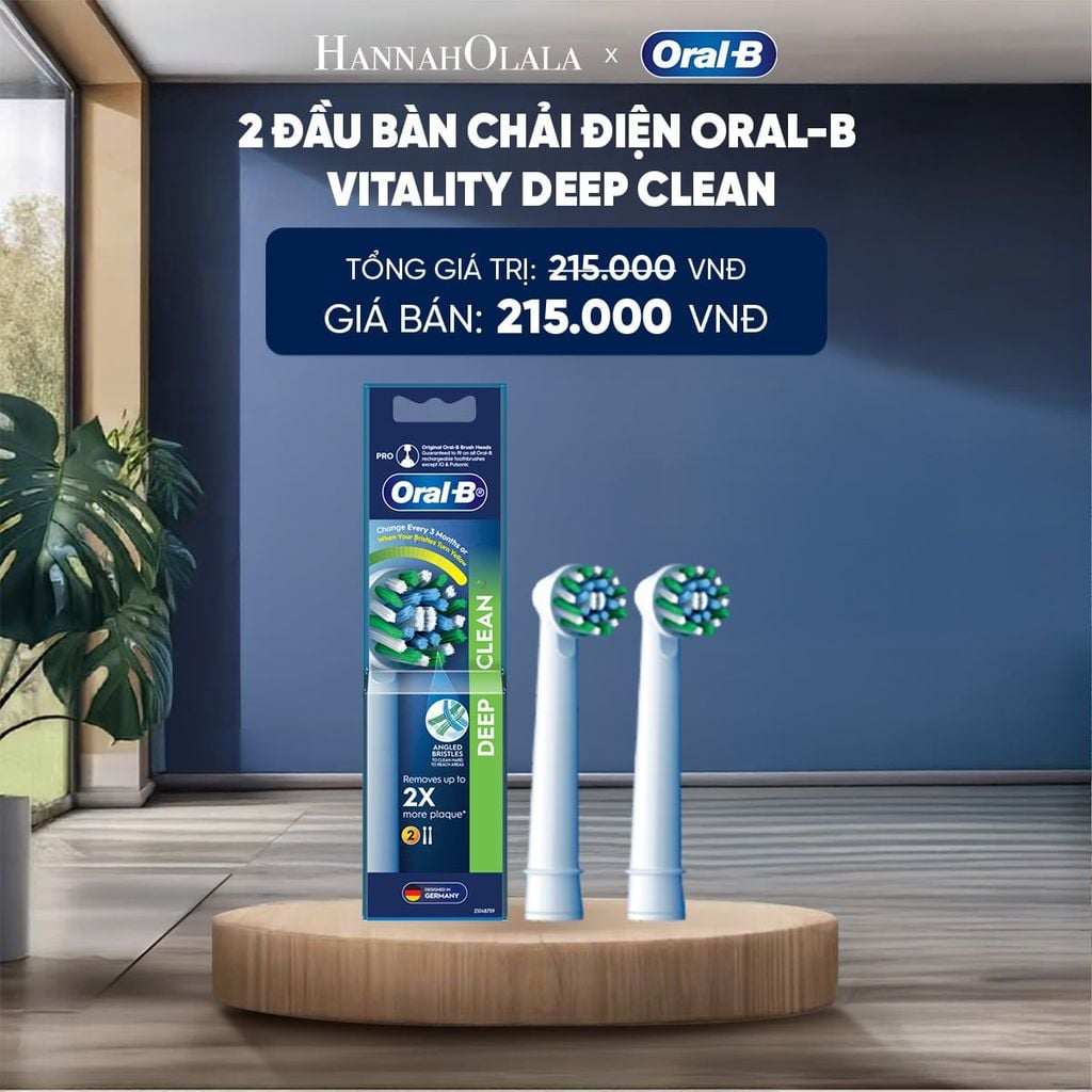  2 ĐẦU BÀN CHẢI ĐIỆN ORAL-B VITALITY – SENSITIVE / WHITENING / DEEP CLEAN 
