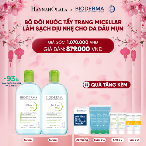  A56_DEAL 5: BỘ ĐÔI NƯỚC TẨY TRANG CÔNG NGHỆ MICELLAR LÀM SẠCH CHO DA DẦU MỤN 