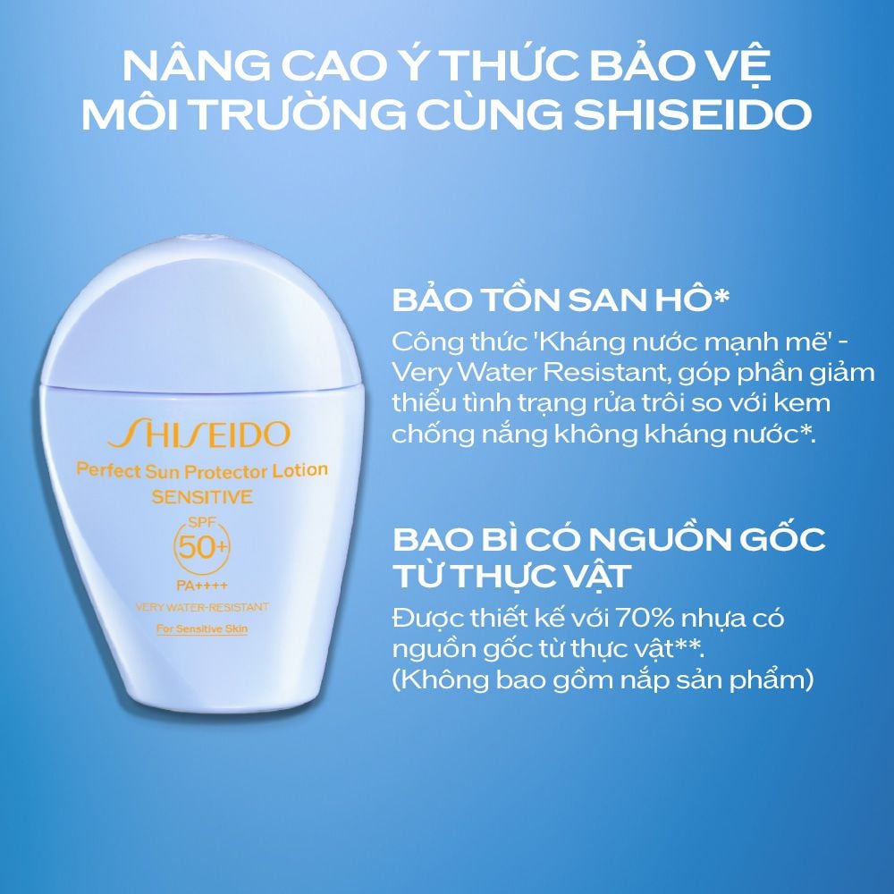  DEAL 4: SỮA CHỐNG NẮNG CHO DA NHẠY CẢM SHISEIDO GSC PERFECT SUN PROTECTOR LOTION SENSITIVE SPF50+ 50ML 