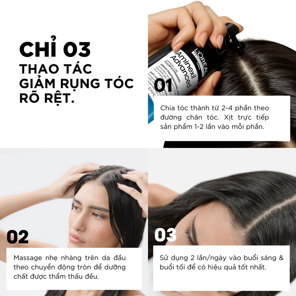  DEAL 10: [MỞ BÁN ĐỘC QUYỀN] TINH CHẤT XỊT GIẢM RỤNG TÓC CHUYÊN NGHIỆP L'ORÉAL PROFESSIONNEL AMINEXIL ADVANCED 90ml 