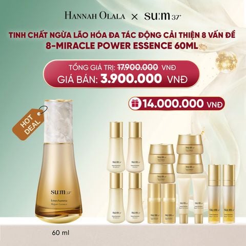  DEAL 32: HOT DEAL - TINH CHẤT NGỪA LÃO HÓA ĐA TÁC ĐỘNG CẢI THIỆN 8 VẤN ĐỀ SU:M37 8-MIRACLE POWER ESSENCE 60ML 