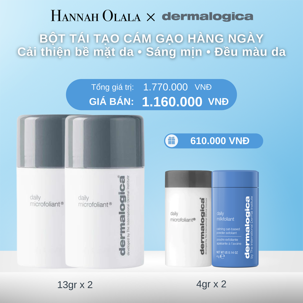  DEAL 5: COMBO 2 TẨY DA CHẾT SÁNG MỊN – RẠNG RỠ DAILY MICROFOLIANT 13GR 