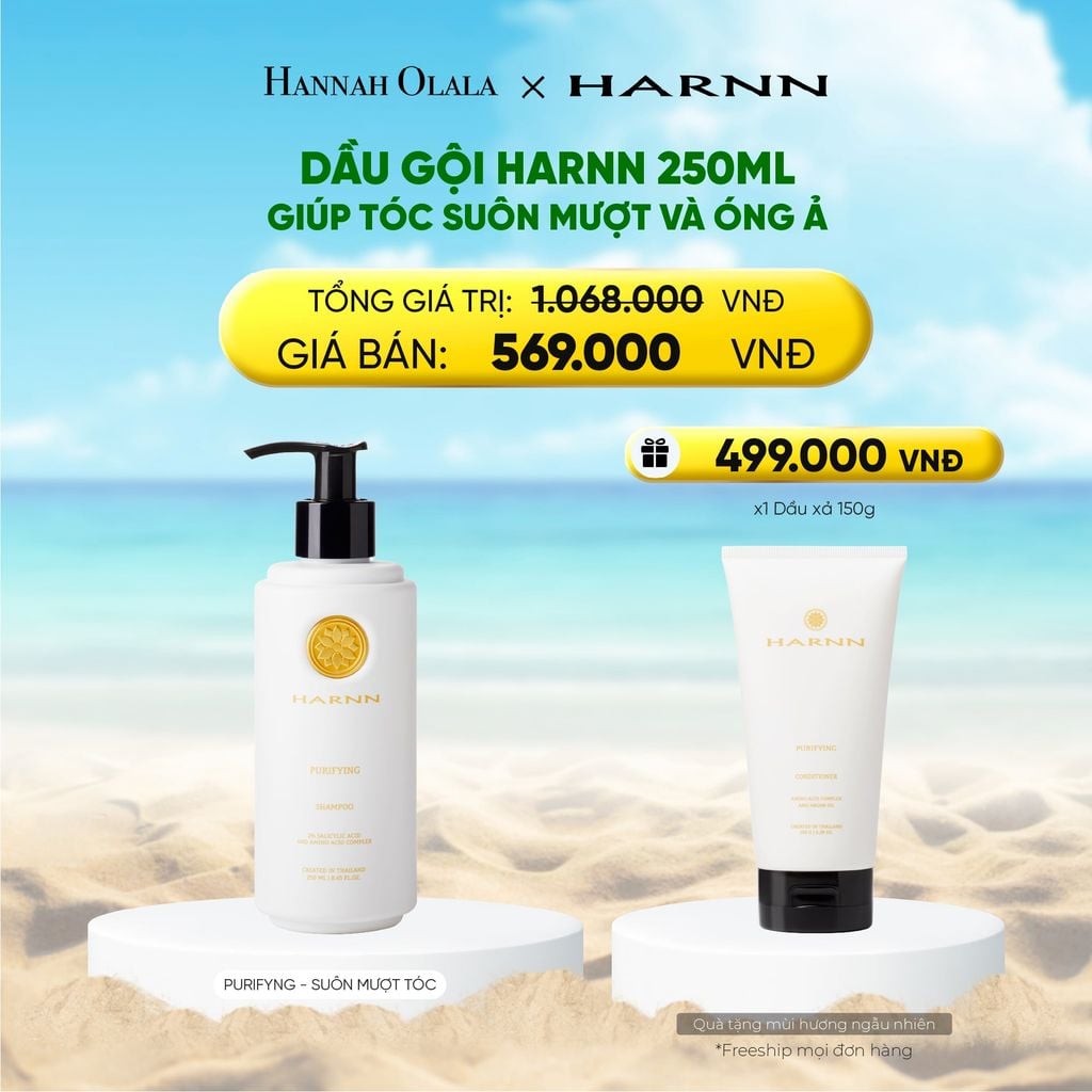  DEAL 5: DẦU GỘI HARNN 250ML GIÚP TÓC SUÔN MƯỢT VÀ ÓNG Ả 