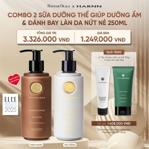  DEAL 5: COMBO 2 SỮA DƯỠNG THỂ HARNN GIÚP DƯỠNG ẨM & ĐÁNH BAY LÀN DA NỨT NẺ 250ML 