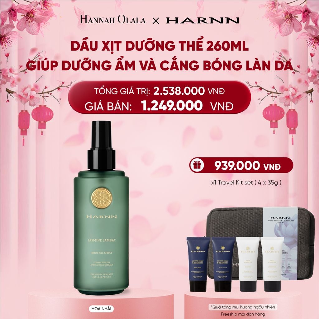  DEAL 5. DẦU XỊT DƯỠNG THỂ HARNN 260ML GIÚP DƯỠNG ẨM VÀ CẮNG BÓNG LÀN DA 