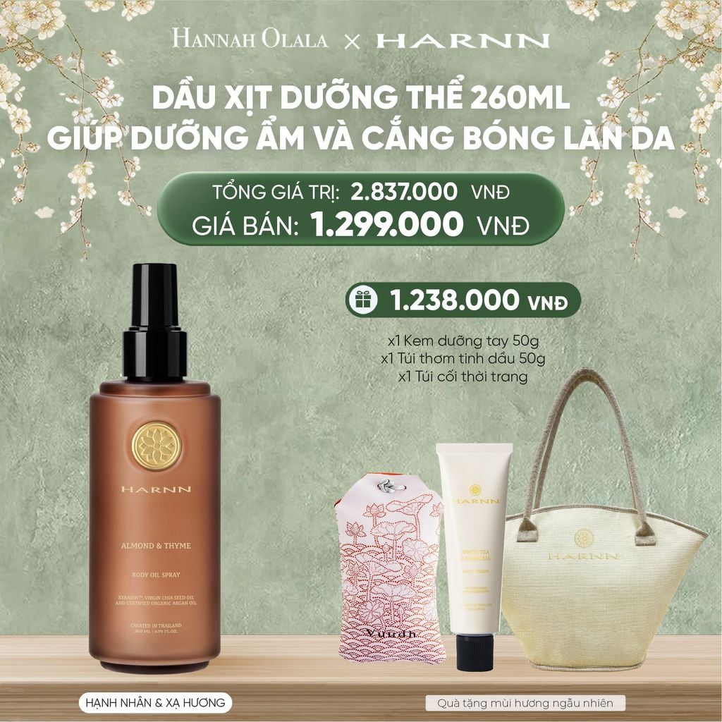 DEAL 5: DẦU XỊT DƯỠNG THỂ HARNN 260ML GIÚP DƯỠNG ẨM VÀ CẮNG BÓNG LÀN DA 