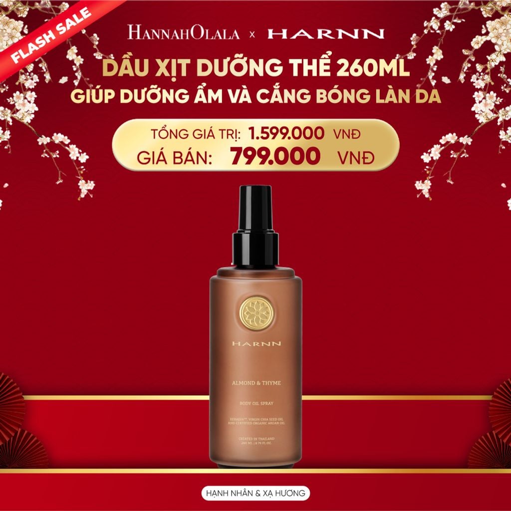  DEAL 5. [FLASH SALE] DẦU XỊT DƯỠNG THỂ HARNN 260ML GIÚP DƯỠNG ẨM VÀ CẮNG BÓNG LÀN DA 