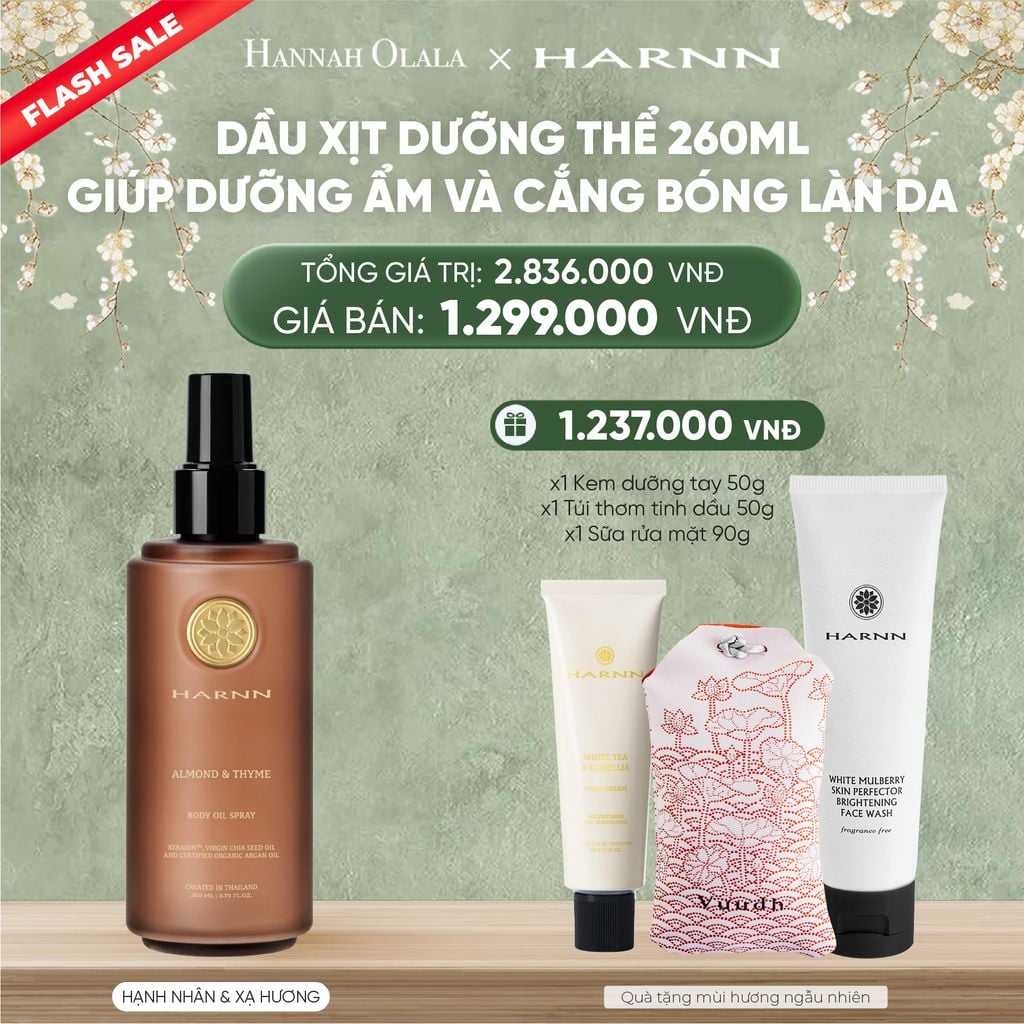  DEAL 6:[FLASH SALE] DẦU XỊT DƯỠNG THỂ HARNN 260ML GIÚP DƯỠNG ẨM VÀ CẮNG BÓNG LÀN DA 