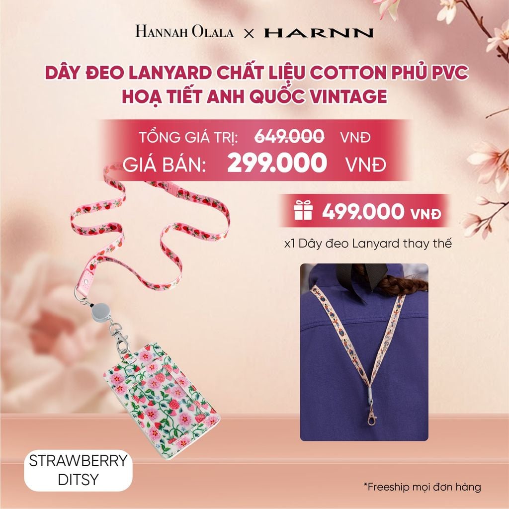  DÂY ĐEO LANYARD CATH KIDSTON CHẤT LIỆU COTTON PHỦ PVC HOẠ TIẾT ANH QUỐC VINTAGE - A2136 