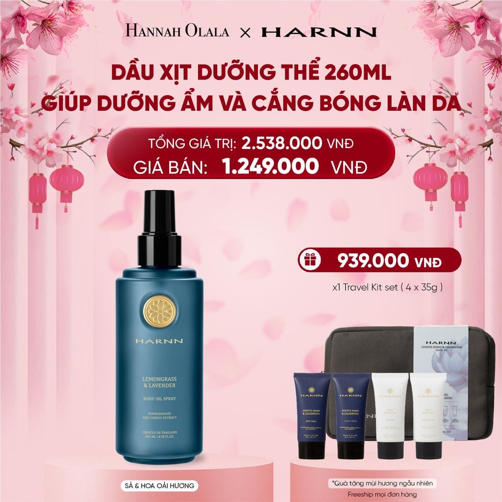  DEAL 5. DẦU XỊT DƯỠNG THỂ HARNN 260ML GIÚP DƯỠNG ẨM VÀ CẮNG BÓNG LÀN DA 