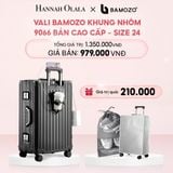  E4_DEAL 1: VALI BAMOZO KHUNG NHÔM 9066 BẢN CAO CẤP (TẶNG BỌC VALI CC TRONG SUỐT + TÚI ĐỰNG GIÀY) 