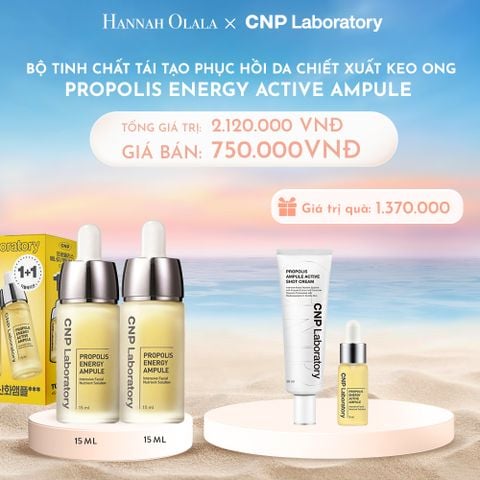  C29_DEAL 5: COMBO 2 TINH CHẤT TÁI TẠO PHỤC HỒI DA CHIẾT XUẤT KEO ONG CNP PROPOLIS ENERGY ACTIVE AMPULE 15ML 