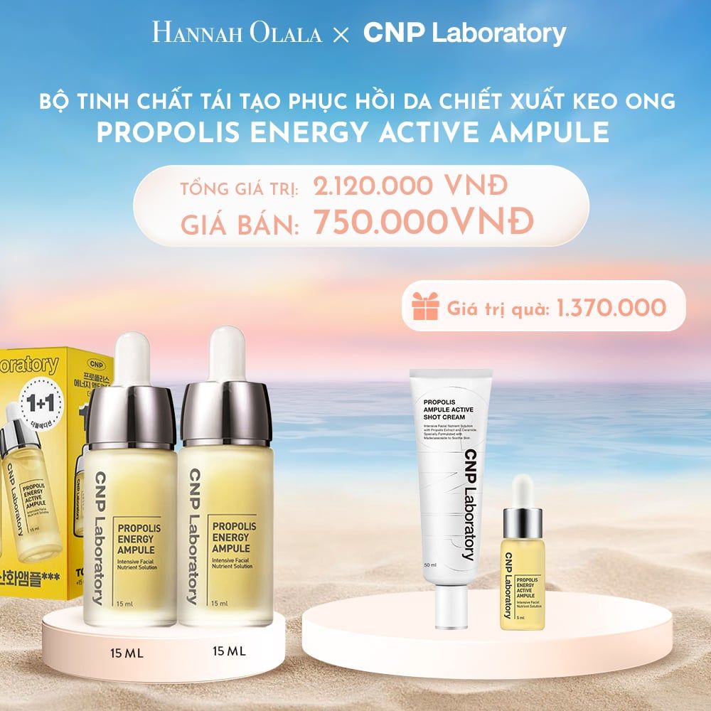  C29_DEAL 5: COMBO 2 TINH CHẤT TÁI TẠO PHỤC HỒI DA CHIẾT XUẤT KEO ONG CNP PROPOLIS ENERGY ACTIVE AMPULE 15ML 