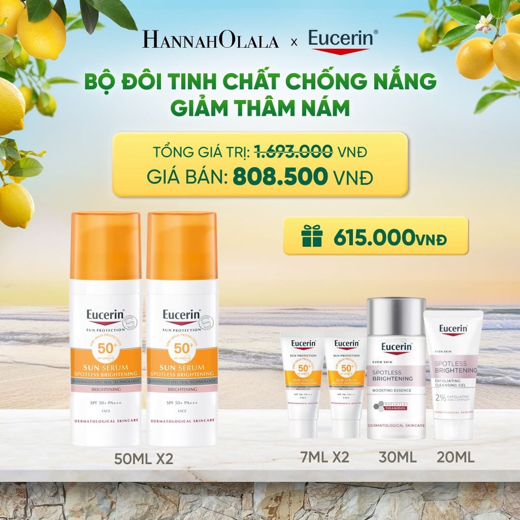  BỘ ĐÔI TINH CHẤT CHỐNG NẮNG GIẢM THÂM NÁM EUCERIN SPOTLESS BRIGHTENING SERUM SPF50+ DEAL 5: 