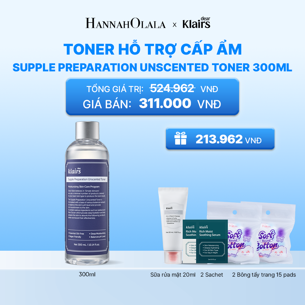  DEAR KLAIRS NƯỚC HOA HỒNG TONER 180ML /300ML_K165 
