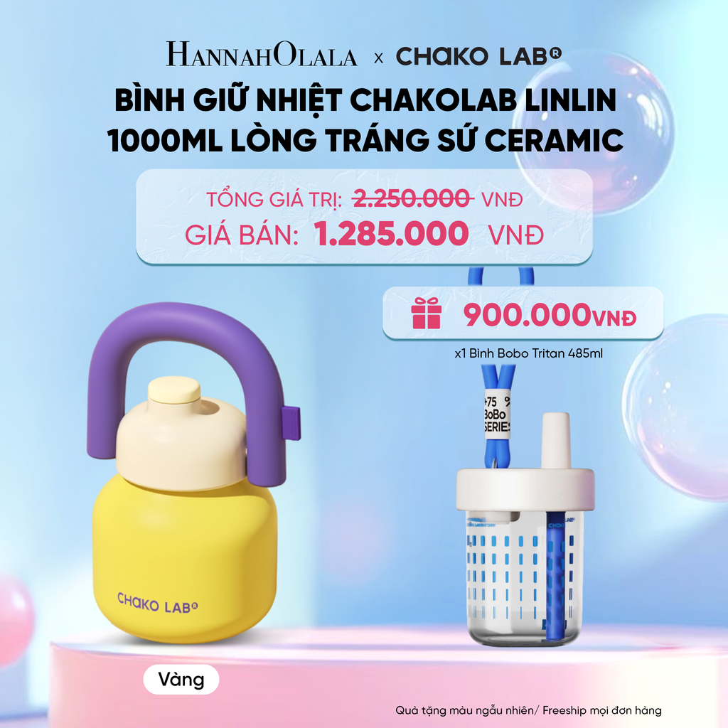  BÌNH GIỮ NHIỆT CHAKOLAB LINLIN 1000ML LÒNG TRÁNG SỨ CERAMIC 