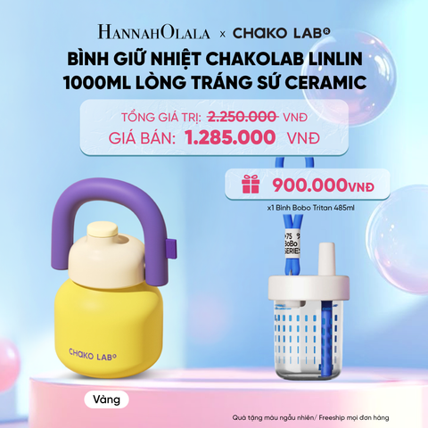 BÌNH GIỮ NHIỆT CHAKOLAB LINLIN 1000ML LÒNG TRÁNG SỨ CERAMIC 
