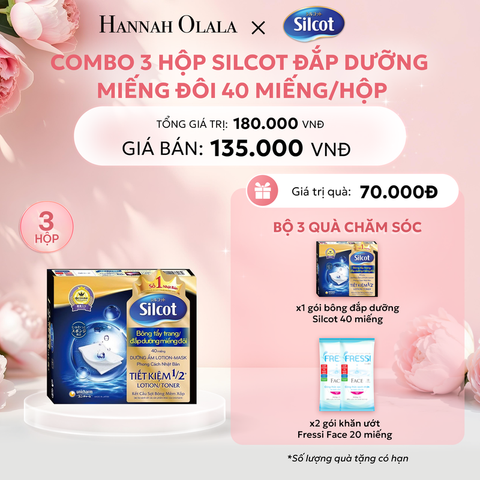  E842: Deal 5: COMBO 3 HỘP BÔNG TẨY TRANG SILCOT ĐẮP DƯỠNG MIẾNG ĐÔI 40 MIẾNG/HỘP 