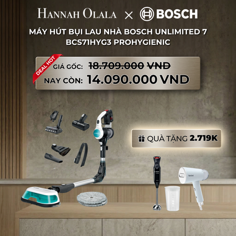  B322_DEAL 5: MÁY HÚT BỤI LAU NHÀ BOSCH UNLIMITED 7 BCS71HYG3 PROHYGIENIC 
