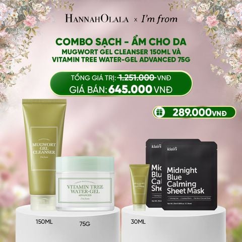  DEAL 5 : COMBO 01 I'M FROM SỮA RỬA MẶT MUGWORT GEL CLEANSER 150ML + 01 I'M FROM KEM DƯỠNG VITAMIN TREE WATER-GEL ADVANCED 75G 