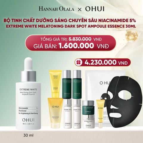  DEAL 47: BỘ TINH CHẤT DƯỠNG SÁNG CHUYÊN SÂU NIACINAMIDE 5% EXTREME WHITE MELATONING DARK SPOT AMPOULE ESSENCE 30ML 