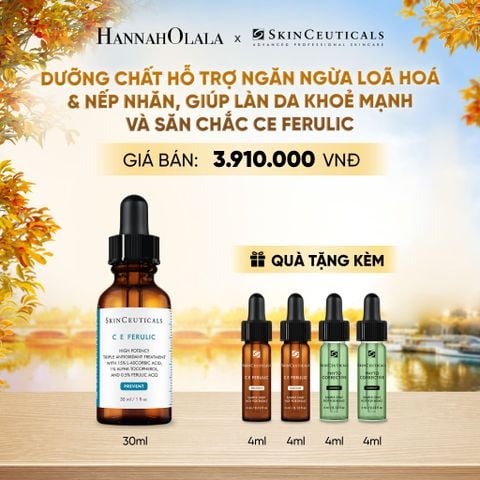  DƯỠNG CHẤT HỖ TRỢ NGĂN NGỪA LOÃ HOÁ & NẾP NHĂN, GIÚP LÀN DA KHOẺ MẠNH VÀ SĂN CHẮC SKIN CEUTICALS CE FERULIC 30ML - E621 