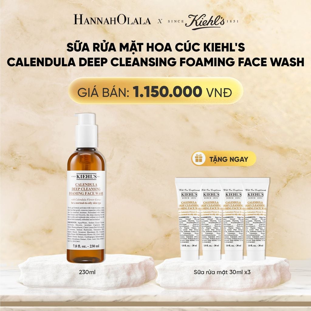  DEAL 6: SỮA RỬA MẶT HOA CÚC KIEHL'S CALENDULA DEEP CLEANSING FOAMING FACE WASH 230ML 