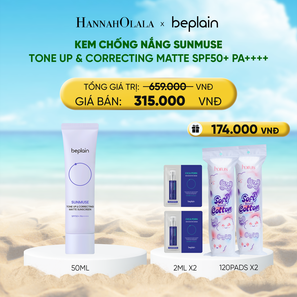  DEAL 3: KEM CHỐNG NẮNG BEPLAIN SUNMUSE SUNSCREEN SPF50+ PA++++ 50ML PHÂN LOẠI BẤT KÌ 