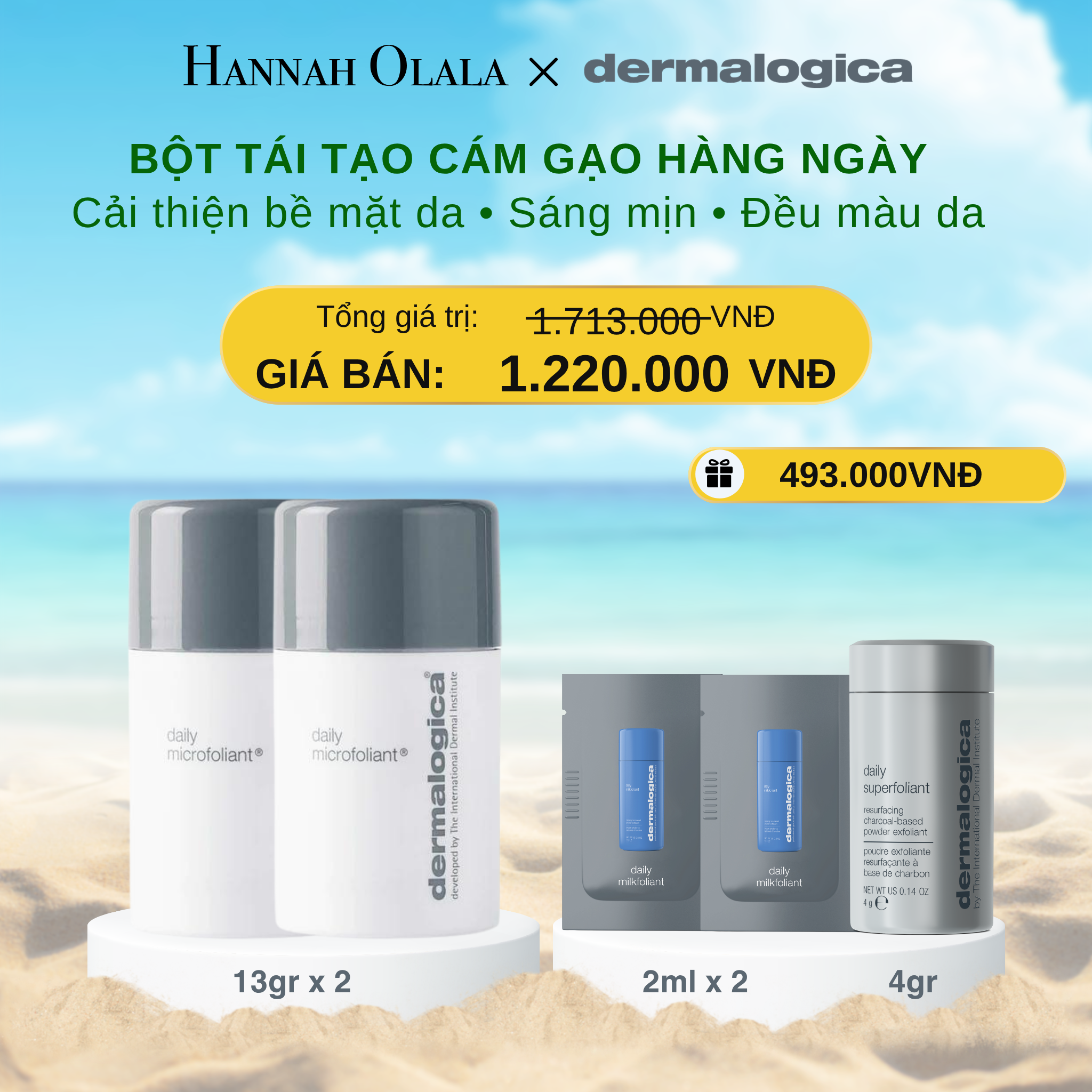 A1344_deal 5: combo 2 tẩy da chết sáng mịn – rạng rỡ daily microfoliant 13gr