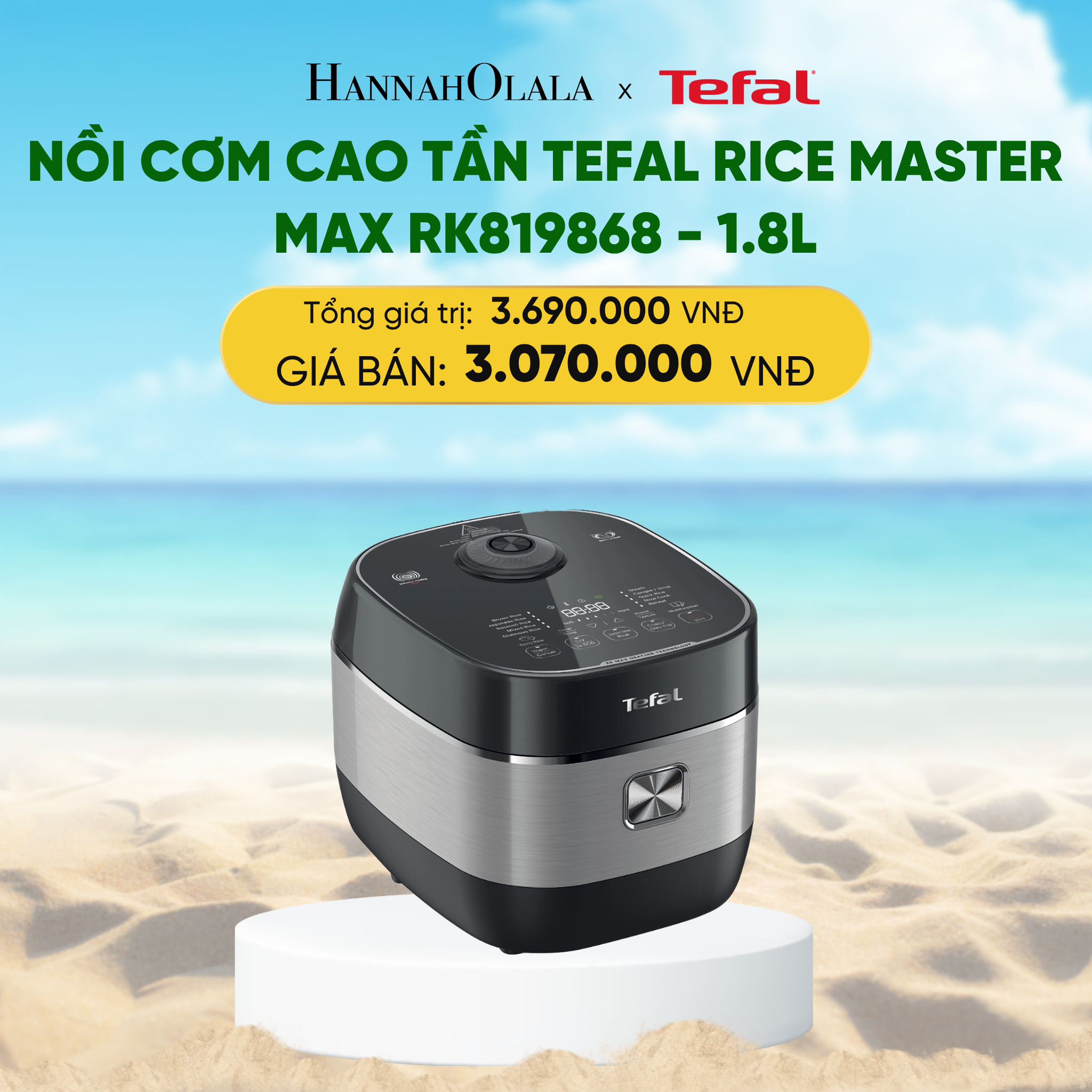 Nồi Cơm Cao Tần Tefal 1.8 Lít Rice Master Max Rk819868