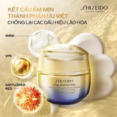  DEAL 10: KEM DƯỠNG DA SHISEIDO VITAL PERFECTION UPLIFTING AND FIRMING ADVANCED CREAM SOFT 50ML 