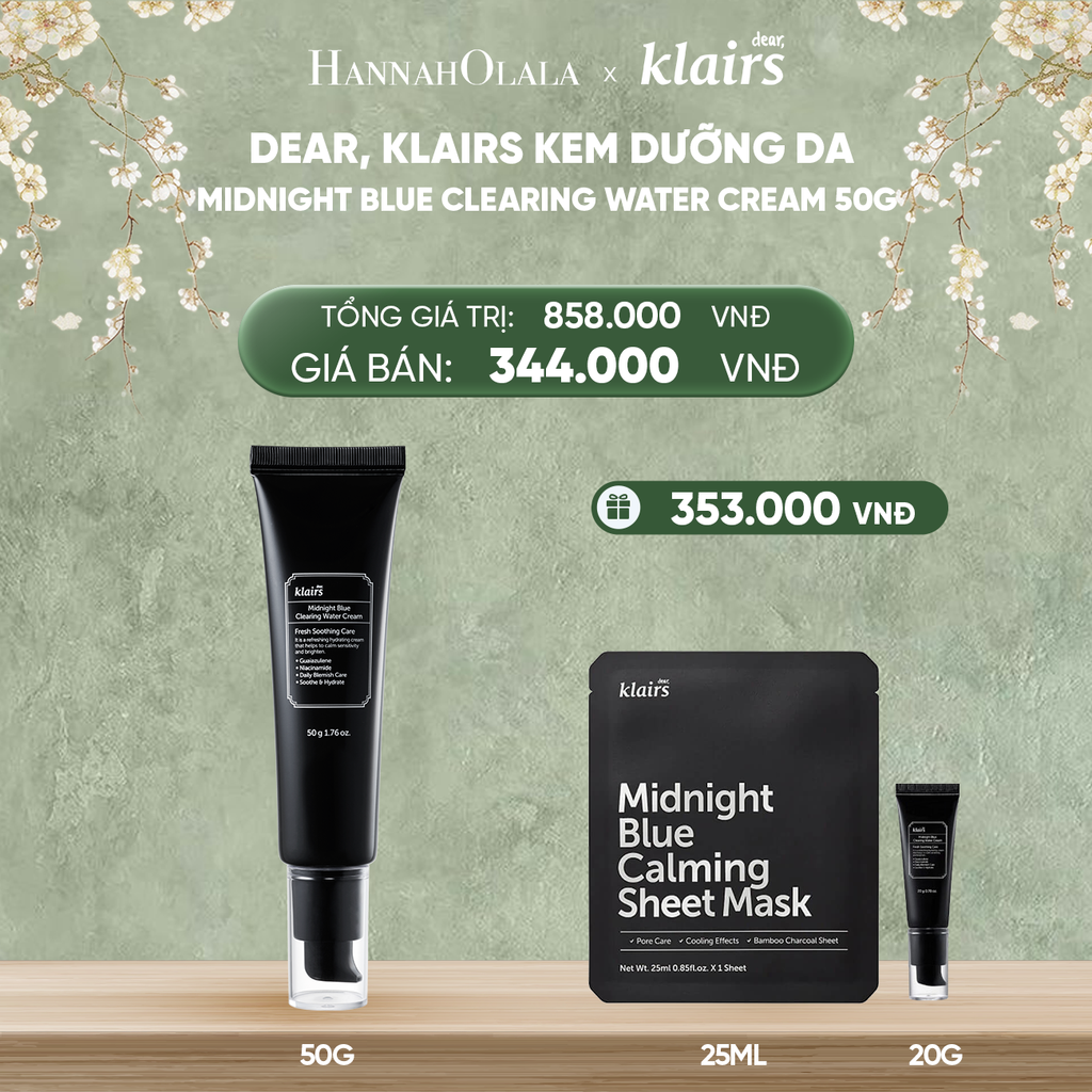  DEAL 5 : DEAR, KLAIRS KEM DƯỠNG DA MIDNIGHT BLUE CLEARING WATER CREAM 50G 