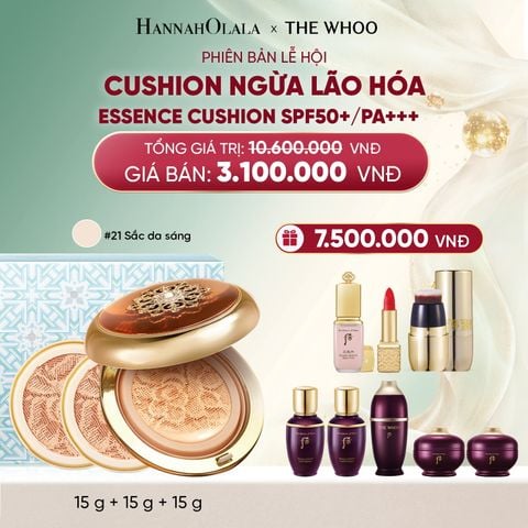  DEAL 5: PHIÊN BẢN LỄ HỘI - CUSHION NGỪA LÃO HÓA WHOO CHEONGIDAN ESSENCE CUSHION SPF50+/PA+++ - MÀU 21 