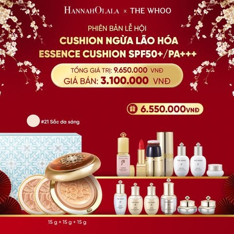  DEAL 06: PHIÊN BẢN LỄ HỘI - CUSHION NGỪA LÃO HÓA WHOO CHEONGIDAN ESSENCE CUSHION SPF50+/PA+++ - MÀU 21 