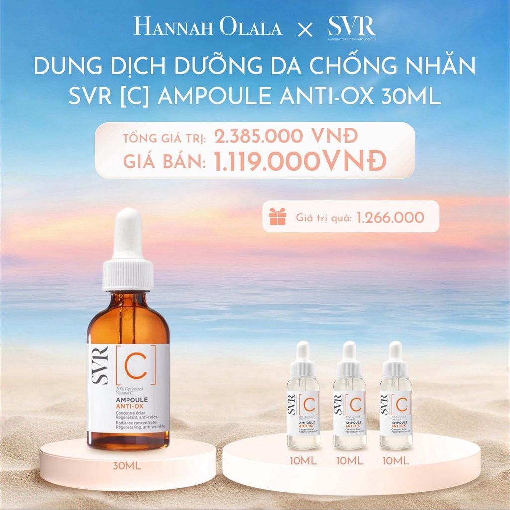 C1061_DEAL 10: DUNG DỊCH DƯỠNG DA DẠNG LỎNG GIÚP LÀM SÁNG DA VÀ CHỐNG NHĂN SVR [C] AMPOULE ANTI-OX 30ML 