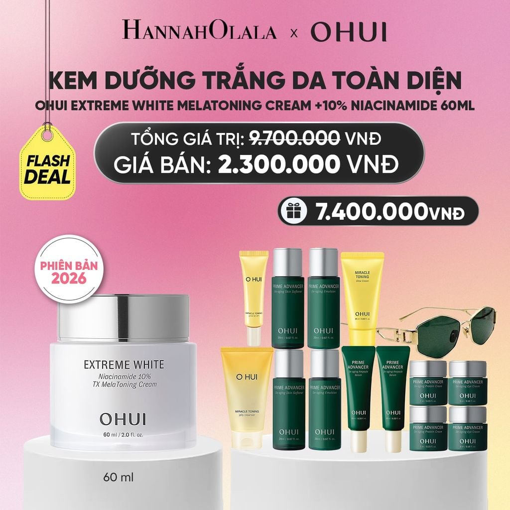 PHIÊN BẢN 2026 - KEM DƯỠNG TRẮNG DA TOÀN DIỆN OHUI EXTREME WHITE MELATONING CREAM +10% NIACINAMIDE 60ML_ A32 