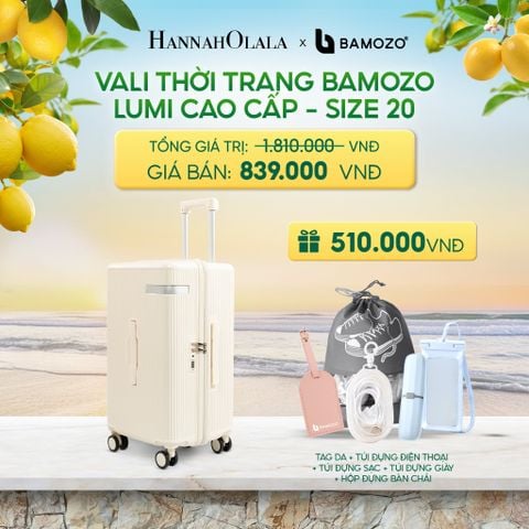  VALI BAMOZO LUMISPACE CAO CẤP (TẶNG TAG VALI DA, TÚI ĐỰNG ĐT CHỐNG NƯỚC, TÚI ĐỰNG CÁP SẠC) - DEAL 1 