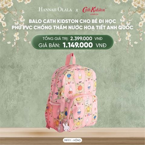  DEAL 6: BALO CATH KIDSTON CHO BÉ ĐI HỌC PHỦ PVC CHỐNG THẤM NƯỚC HOẠ TIẾT ANH QUỐC ĐÁNG YÊU 